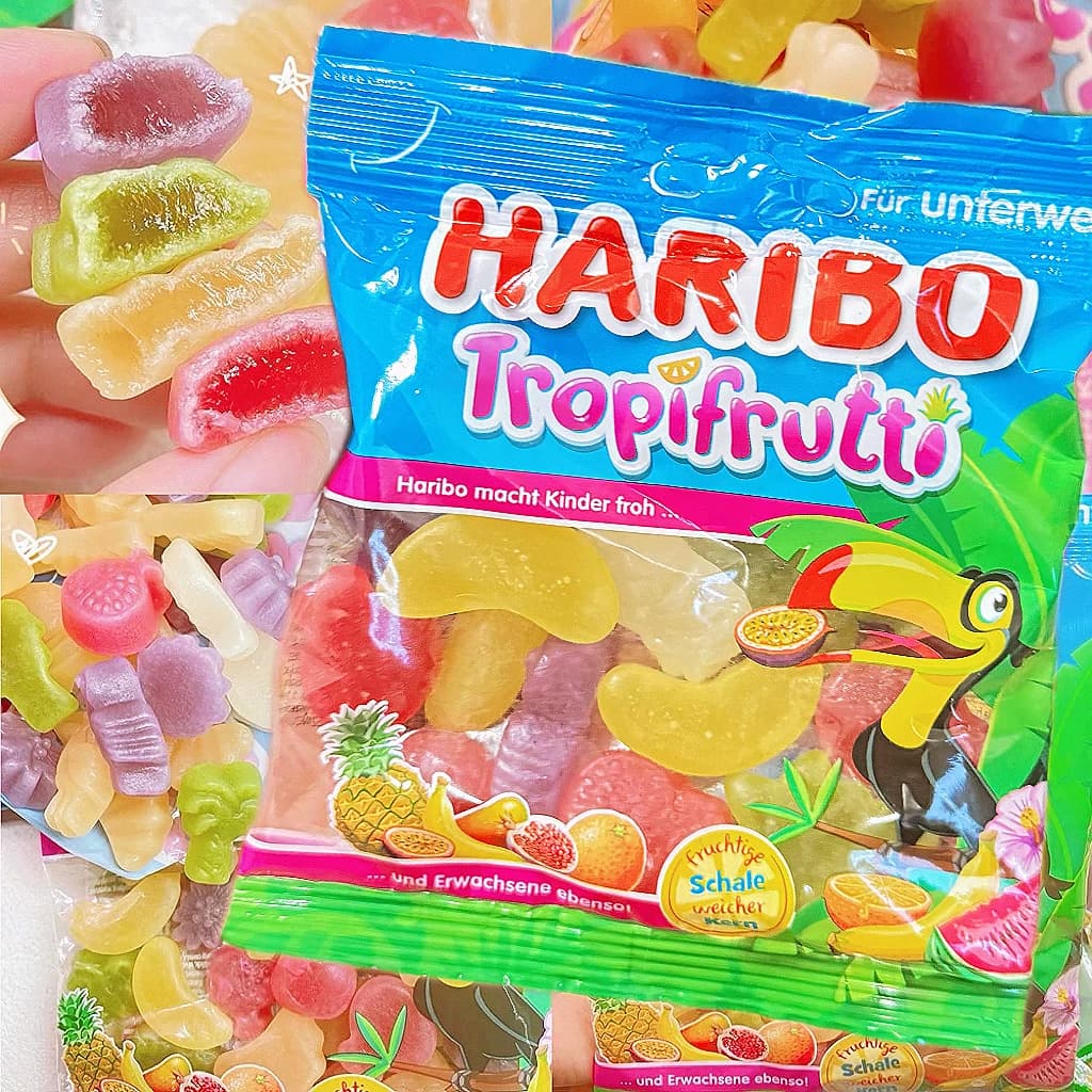 德国进口！Haribo樱桃夹心软糖蓝莓味长条哈瑞宝草莓酸条糖混合 - 缩略图5