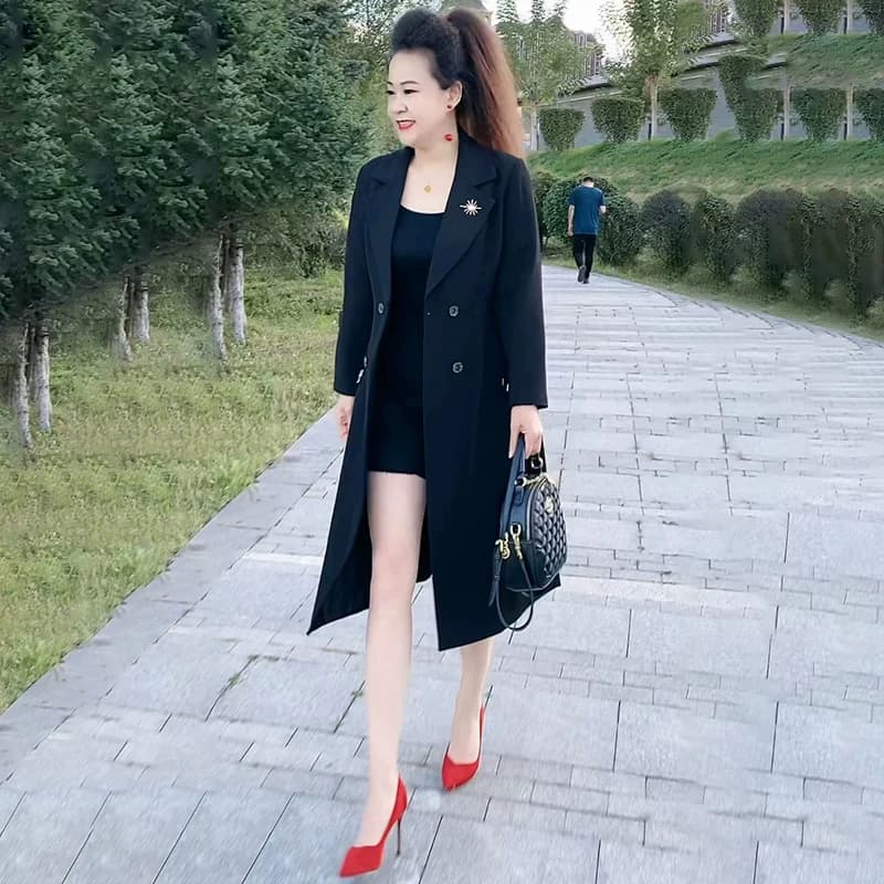 妈妈风衣女中长款洋气2026年春季新款时尚高贵夫人中老年女士外套 - 缩略图4