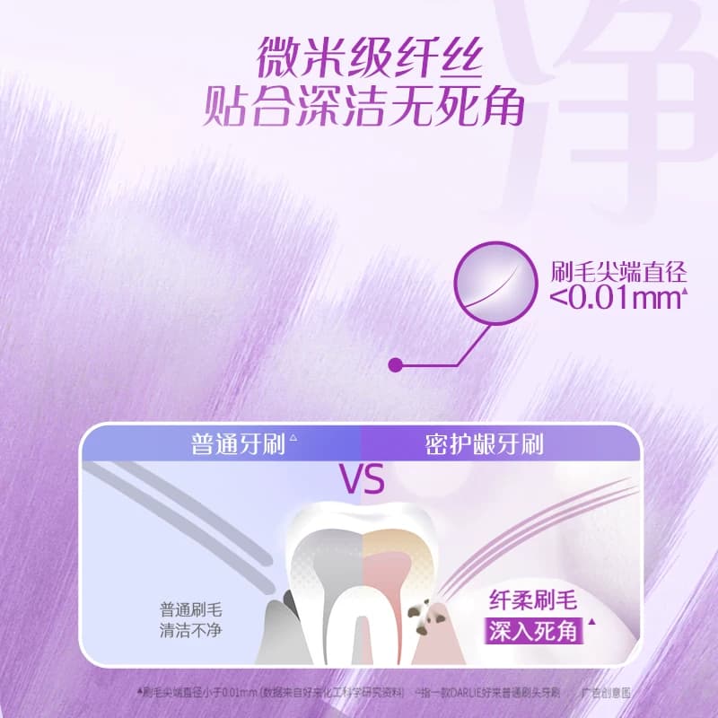 DARLIE/好来原黑人牙刷4支护龈抑菌洁齿减压口腔清洁软毛 - 缩略图4