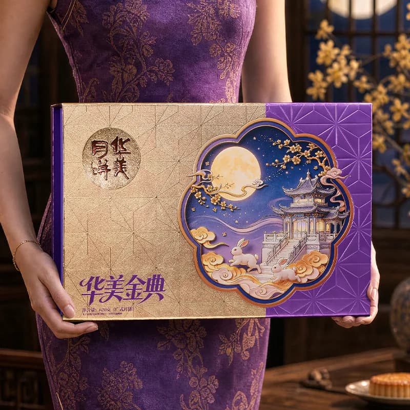 猫超臻选华美金典广式浮雕月饼礼盒中秋节送礼佳品广东老字号 - 缩略图4