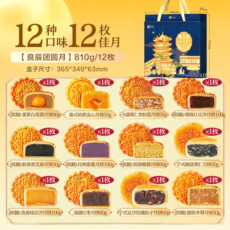 良品铺子良辰团圆月中秋节月饼礼盒送礼传统低糖糕点心月饼团购 - 缩略图2