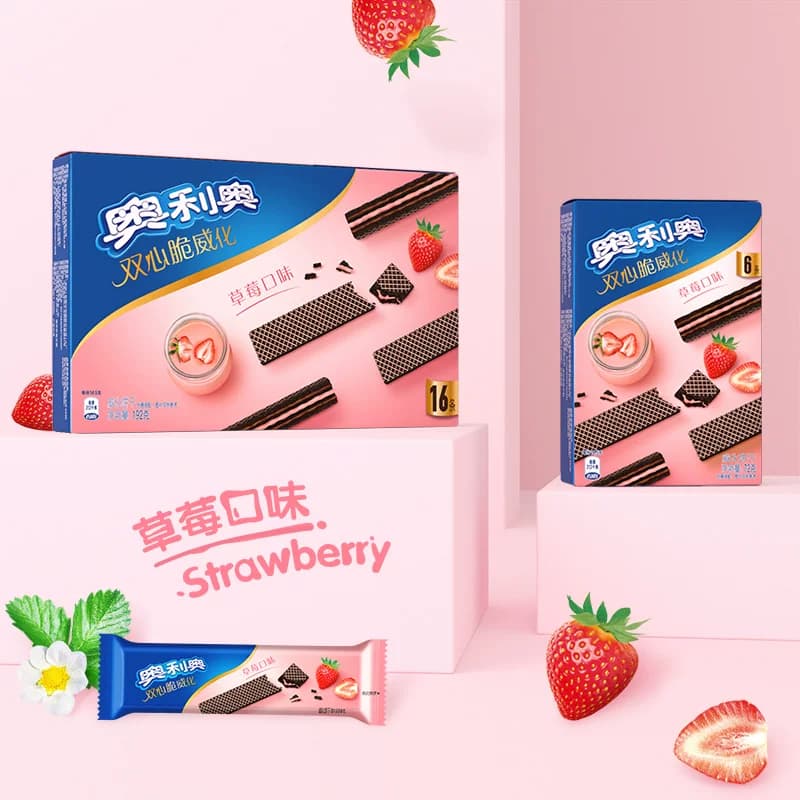 奥利奥双心脆可可威化饼干草莓口味网红小吃 - 缩略图2