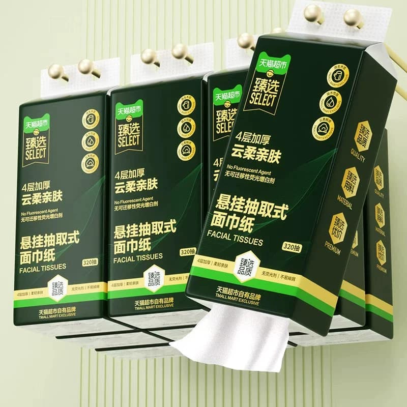 臻选柔韧悬挂抽取式面巾纸320抽*10提 - 缩略图5