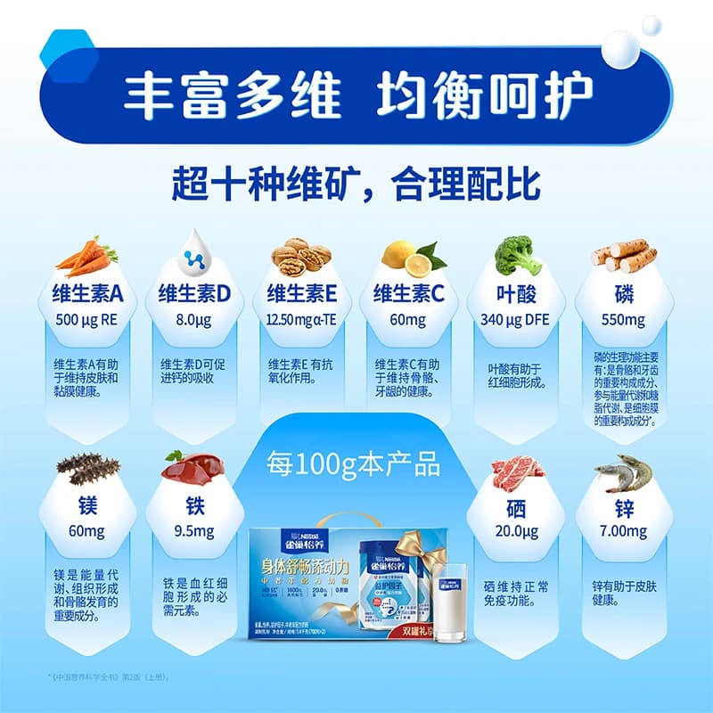 【下拉优惠】雀巢益护因子高钙中老年奶粉700g*2罐中秋礼盒送礼 - 缩略图5