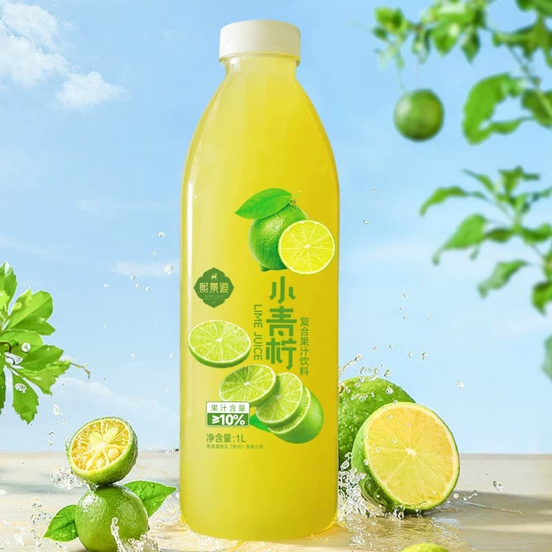 熙景源小青柠汁果汁饮料1L*1瓶网红柠檬汁清爽解腻露营出游饮品 - 缩略图3