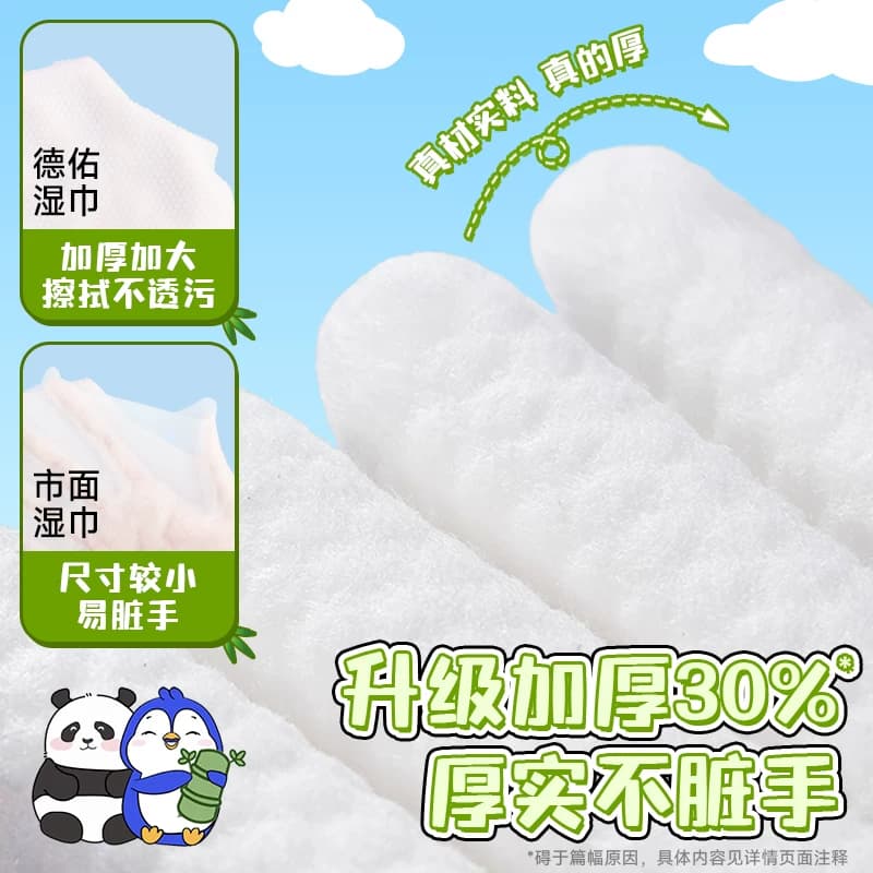 【下拉领优惠 】德佑婴幼儿湿巾便携装加厚手口湿纸巾宝宝专用 - 缩略图2