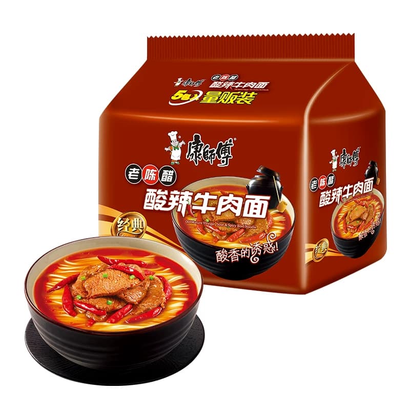 康师傅方便面经典袋酸辣牛肉面袋装泡面速食食品 - 缩略图4
