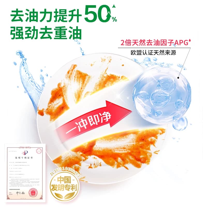 立白洗洁精家用白桃清新生姜去异味青柠去重油食品a类双瓶装 - 缩略图5