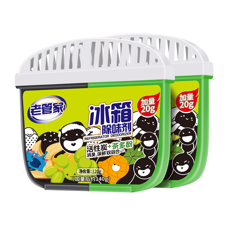 老管家冰箱除味剂140g*2活性炭去除异味家用消臭保鲜清洁剂加量装 - 缩略图2