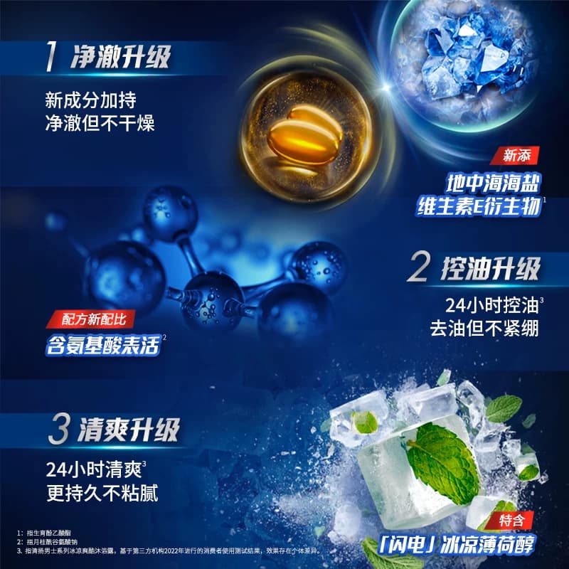 【下拉享补贴】清扬男士平衡控油沐浴露冰凉酷爽超清爽去油沐浴乳 - 缩略图3