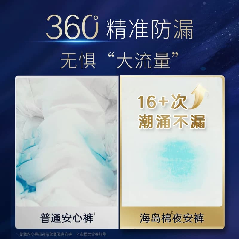 高洁丝奢宠海岛夜安裤L号5条装安睡裤 - 缩略图3