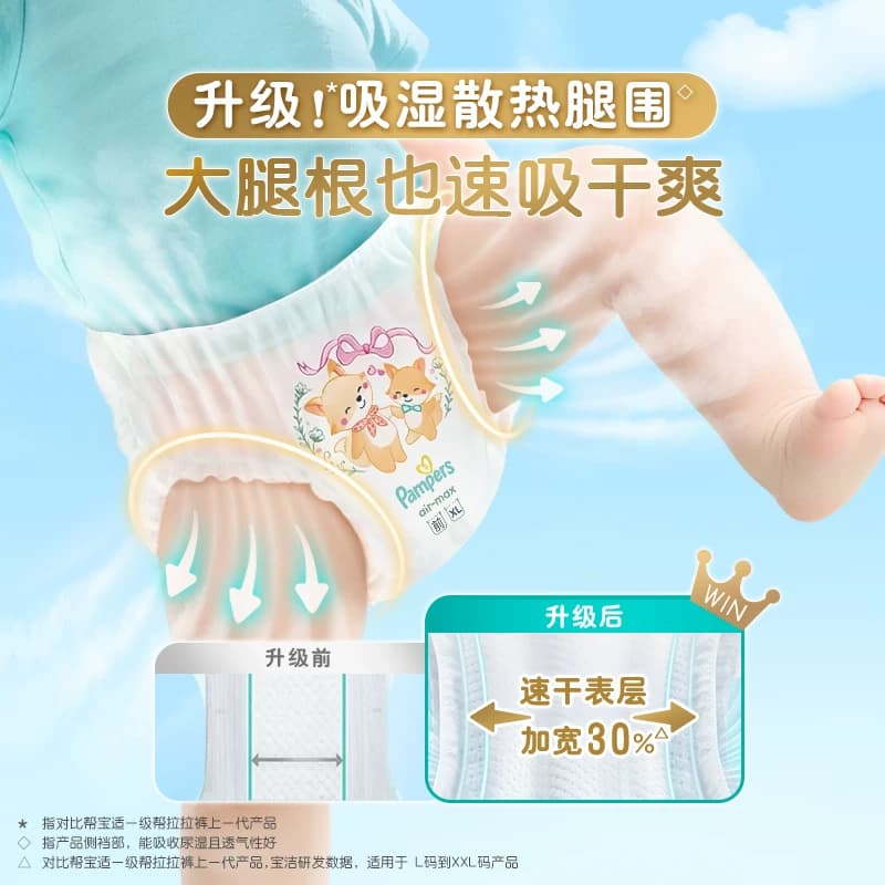 【散热王者】箱装帮宝适一级帮拉拉裤夏天超薄透气L-4XL纸尿裤 - 缩略图4