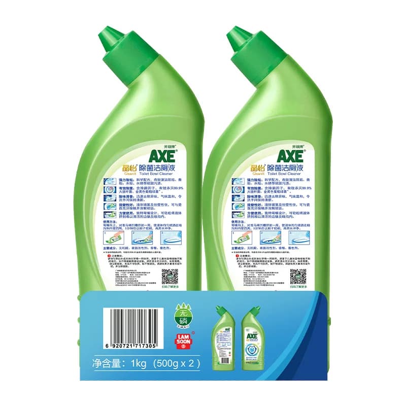 AXE/斧头牌强力去污洁厕液500g*2气味清新挂壁均匀99.9%除菌* - 缩略图5