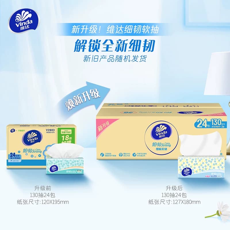 维达细韧抽纸3层130抽18+6包XS码纸巾新旧交替 细腻柔软不刺激 - 缩略图5