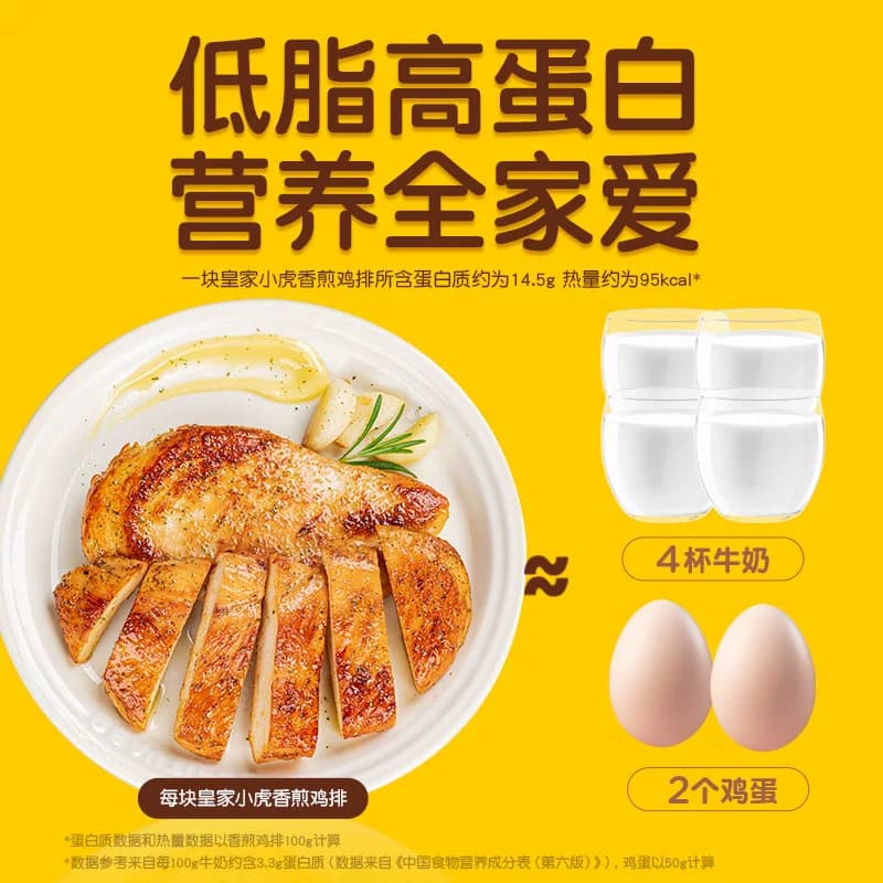 皇家小虎香煎鸡排鸡胸肉低脂冷冻鸡扒儿童早餐空气炸锅半成品食材 - 缩略图3