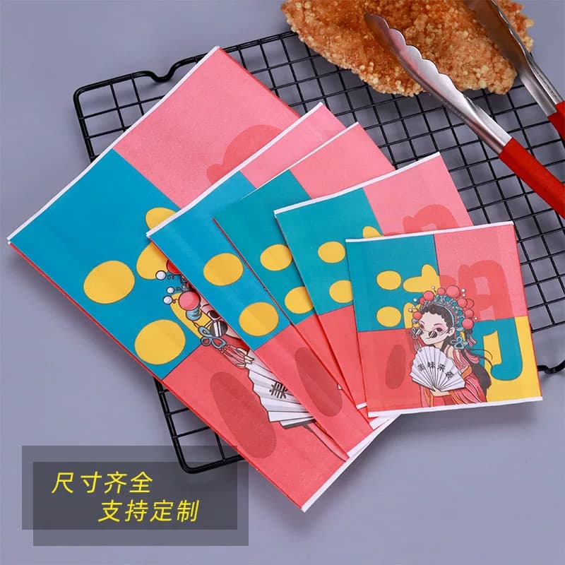防油纸袋一次性小吃食品打包袋薯条鸡腿鸡排防油袋子可定制包邮 - 缩略图2
