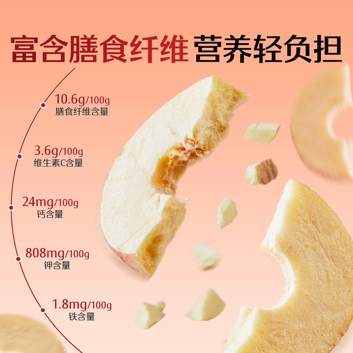 良品铺子厚切苹果圈干90g独立包装无蔗糖红富士苹果健康休闲零食 - 缩略图4