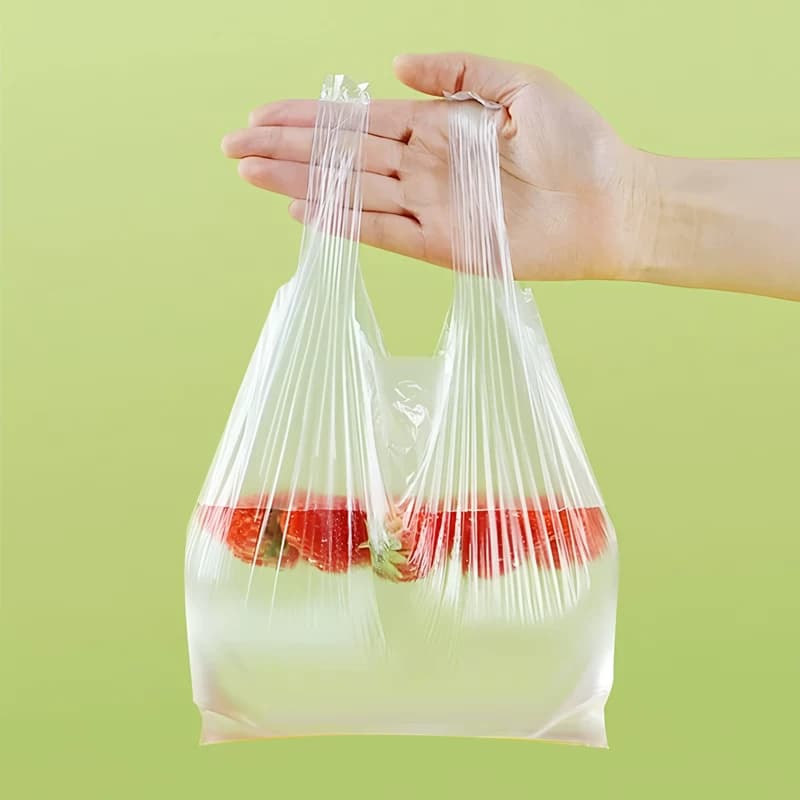 洁成点断式背心食品袋加厚手提一次性保鲜袋中号500只家用量贩装 - 缩略图4