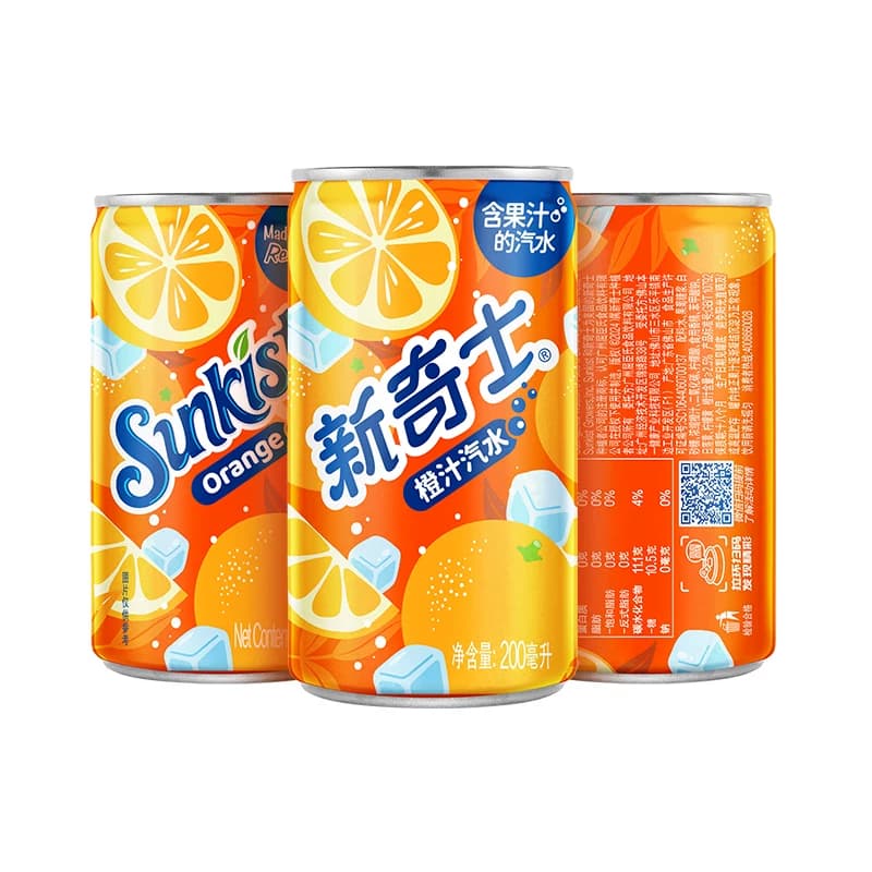 屈臣氏新奇士迷你罐柠檬青提柠檬可乐橙汁橙味果味混合味汽水饮料 - 缩略图2
