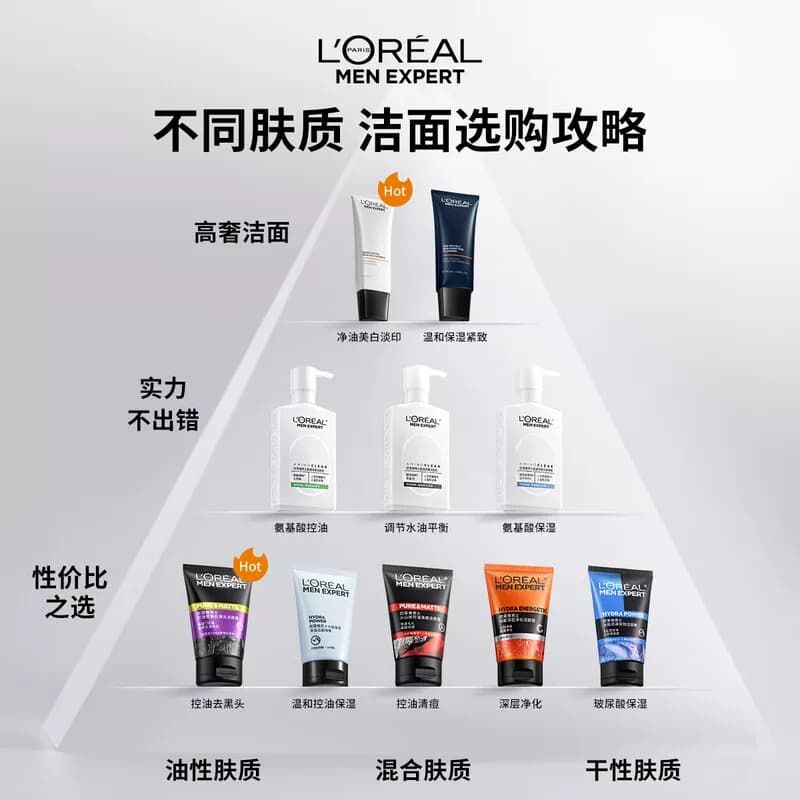 欧莱雅男士专用洗面奶火山泥控油祛痘去黑头洁面乳50ml*2 - 缩略图5