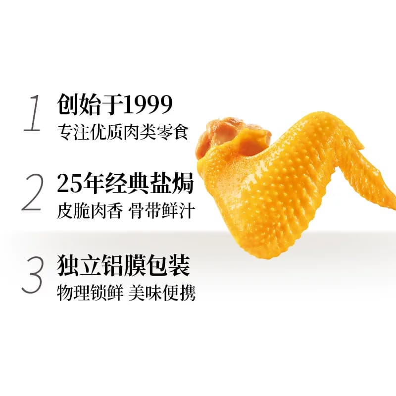 无穷盐焗鸡翅40g卤味熟食小鸡腿办公室解馋休闲零食小吃特产 - 缩略图3