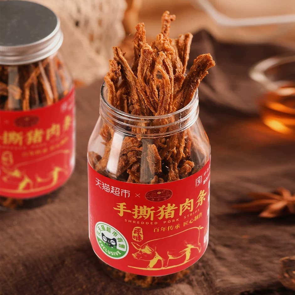猫超臻选黄金香老字号高蛋白手撕猪肉条100g不加味精休闲猪肉零食 - 缩略图2
