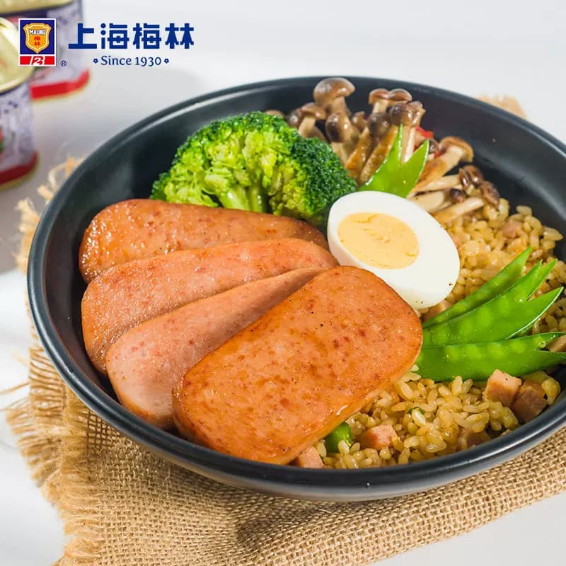 上海梅林速食午餐肉罐头198g螺蛳粉火锅泡面搭档早餐三明治即食 - 缩略图4