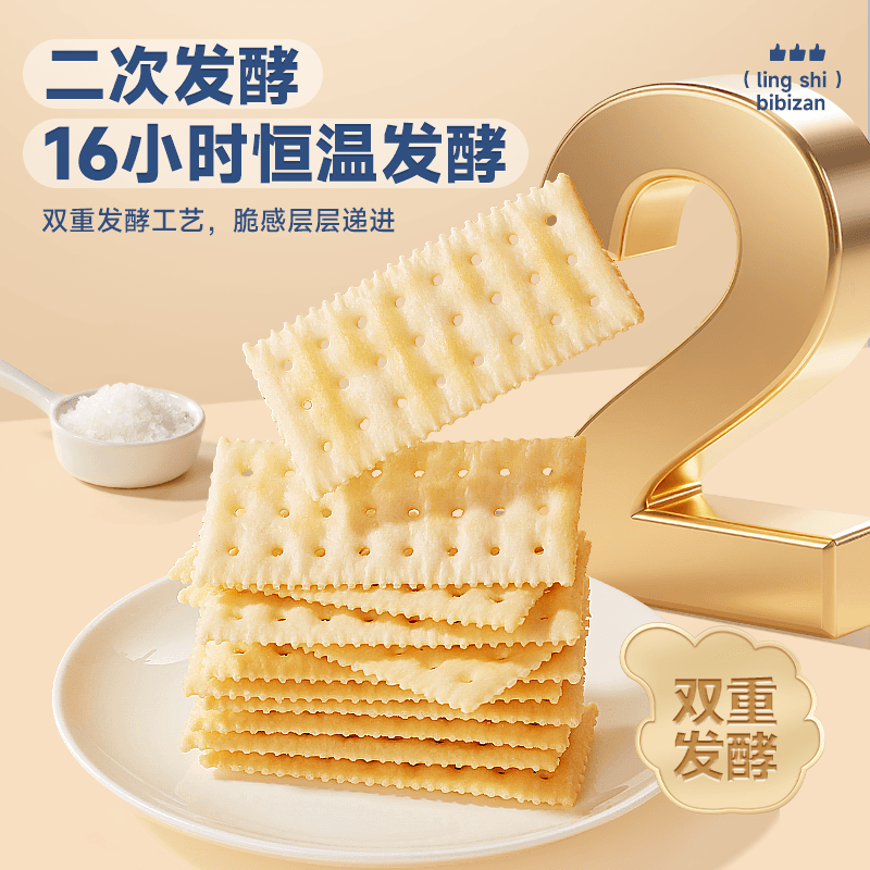 比比赞海盐苏打饼干早餐低糖咸味代餐办公室解馋零食休闲食品小吃 - 缩略图3