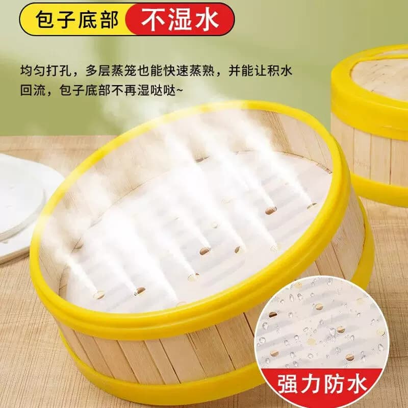 蒸笼纸蒸包子空气炸锅纸家用馒头油纸垫一次性不粘蒸笼布屉布厨房 - 缩略图3