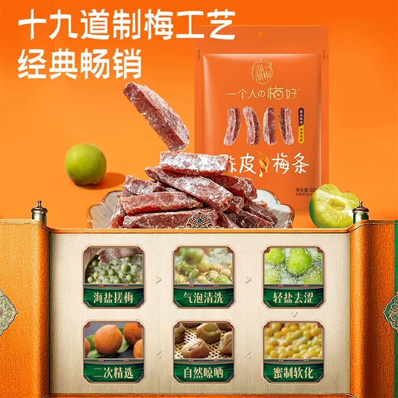 溜溜梅陈皮梅条厚清梅条无核话梅酸梅子干零食休闲办公室小吃 - 缩略图4