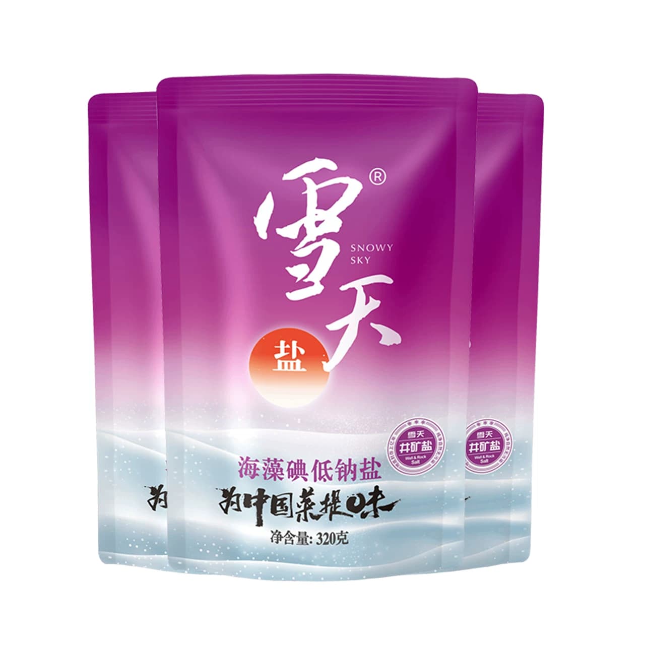 雪天加碘盐海藻低钠盐320g*6包加碘精制盐家用食盐小包装食用盐 - 缩略图2
