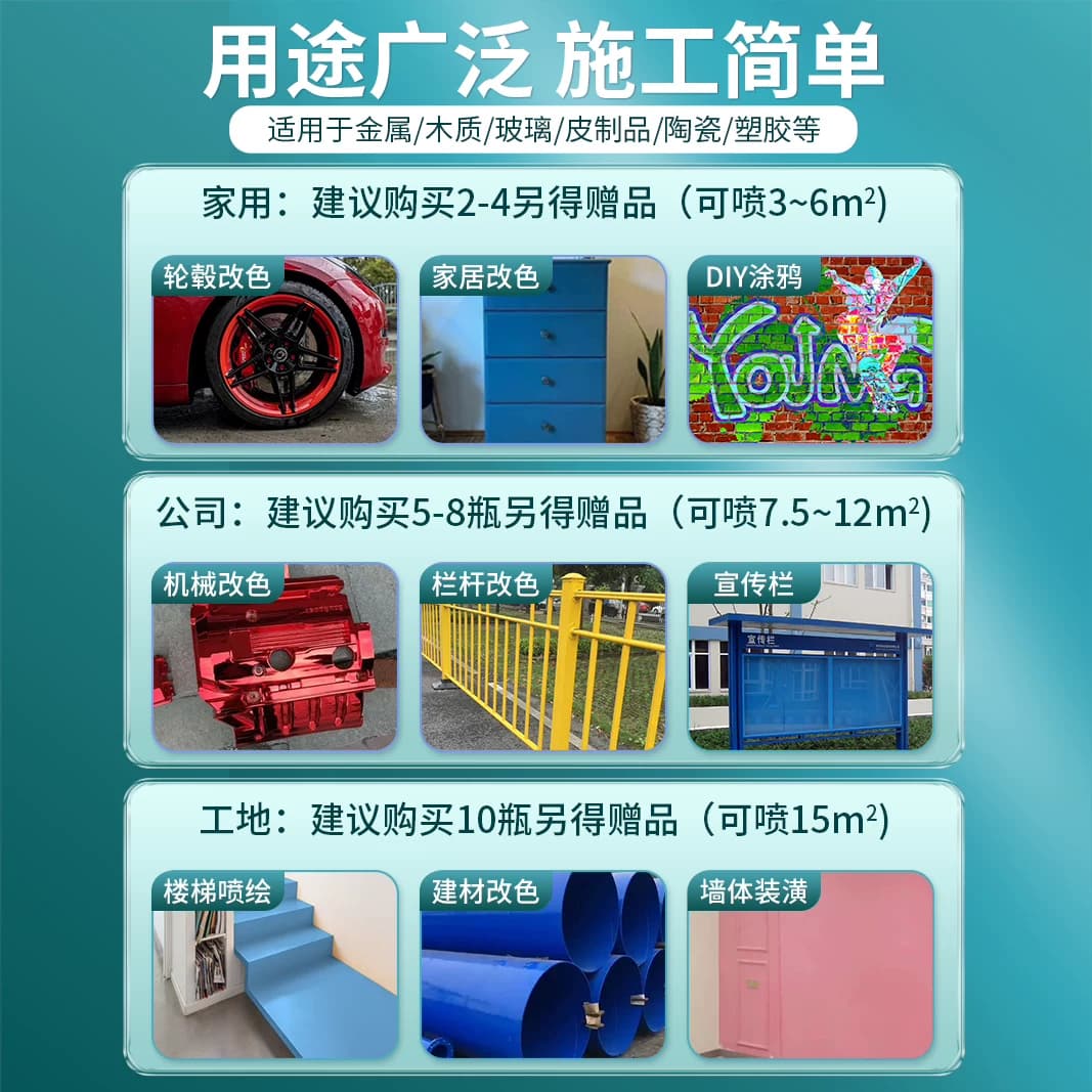 自动手摇自喷漆汽车专用金属防锈漆家具木器黑白色油漆罐颜色大全 - 缩略图3