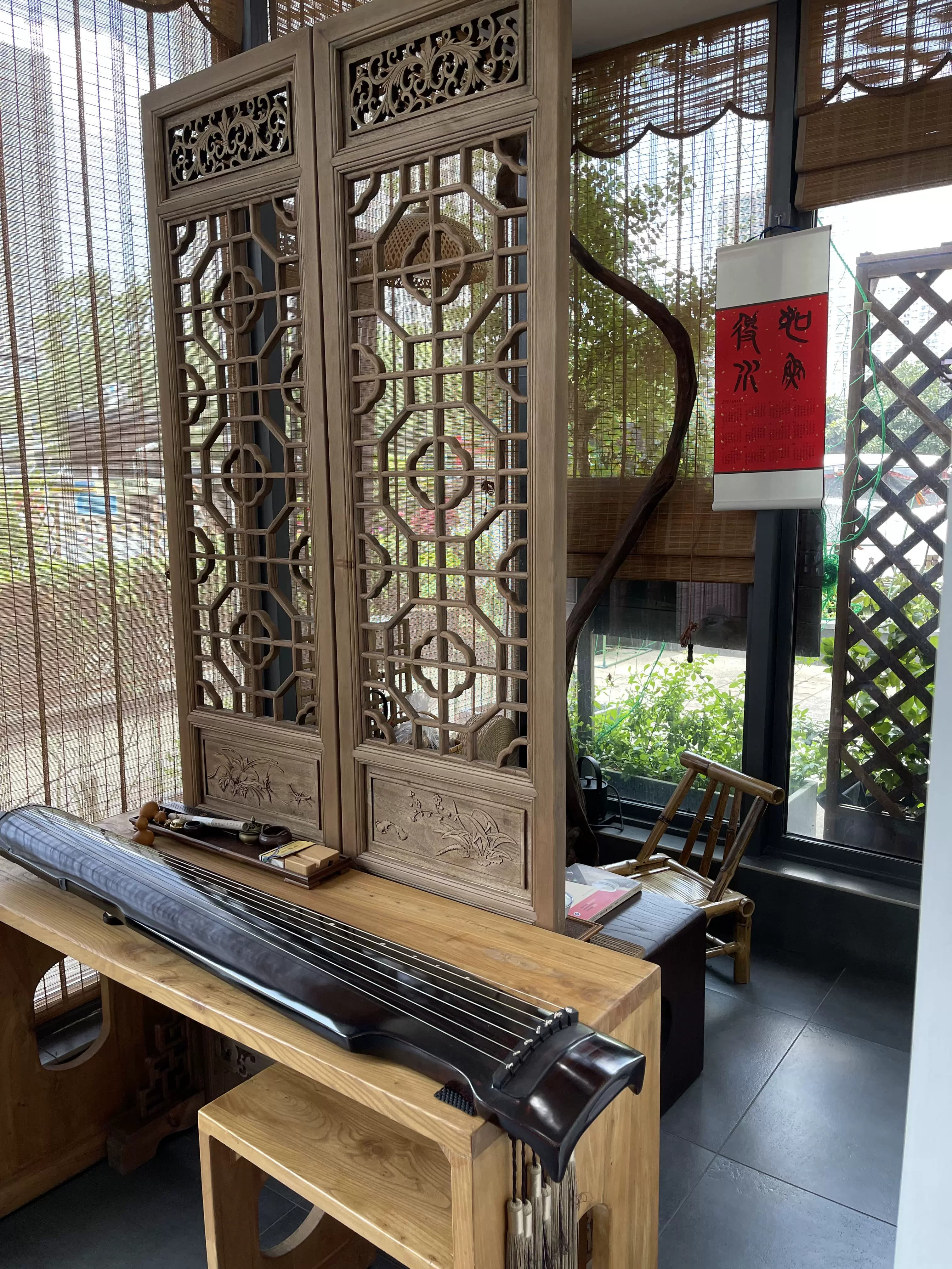 中式做旧屏风客厅实木隔断装饰可折叠移动仿古花格屏风办公室玄关 - 缩略图3