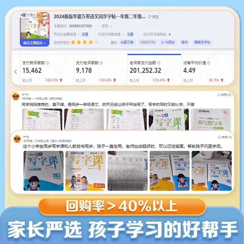华夏万卷字帖写字课一二三四五六年级下册上册 下上语文英语同步人教版练字帖一年级字帖练字小学生专用写字课课练每日一练写字本 - 缩略图2