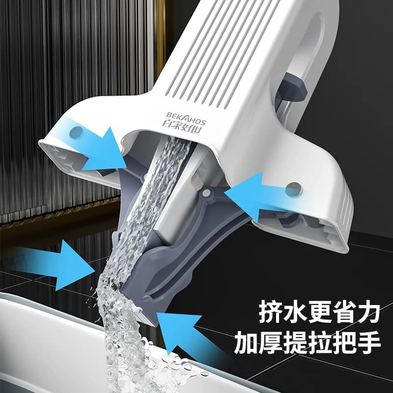 百家好世海绵拖把家用吸水拖布对折式卫生间一拖净挤水拖胶棉拖把 - 缩略图5