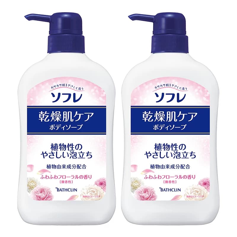 日本巴斯克林进口白桃自然花沐浴露男女水润洗澡家庭装550mlx2瓶 - 缩略图5