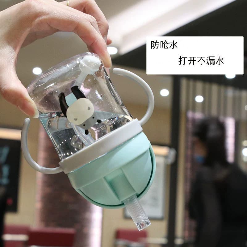 儿童喝水杯宝宝吸管杯防呛婴儿手柄水瓶带学饮水杯子耐摔外出水壶 - 缩略图2
