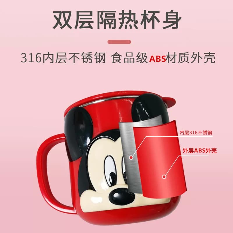 迪士尼儿童水杯家用喝水牛奶果汁杯不锈钢带刻度防摔幼儿园杯子 - 缩略图3