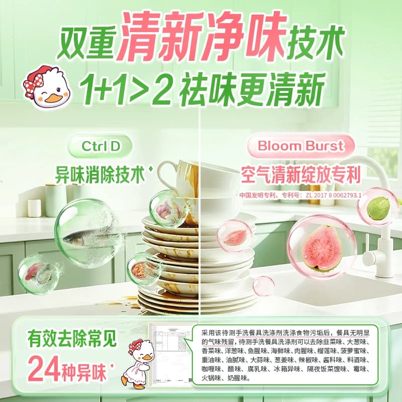 【新品】立白去油净味洗洁精芭乐香家用食品果蔬洗碗宝宝餐具除菌 - 缩略图4