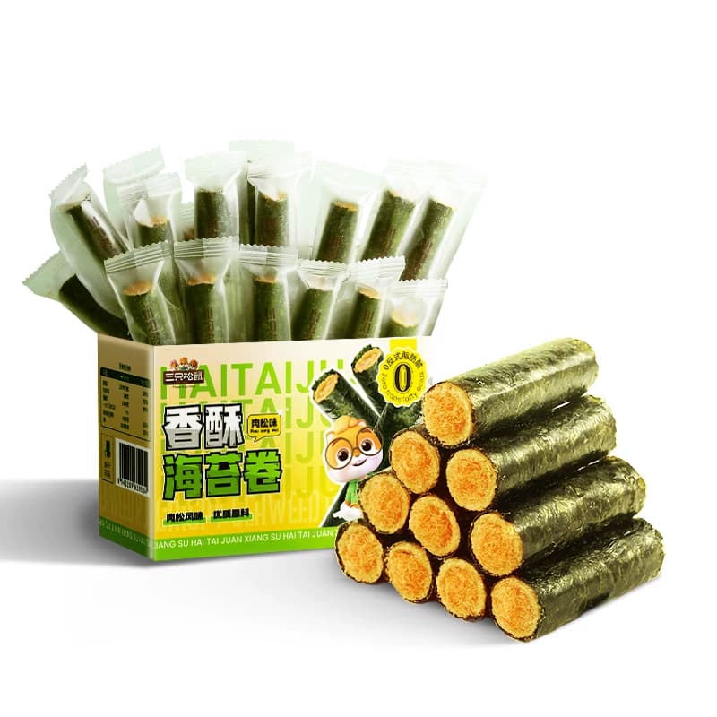 三只松鼠肉松海苔卷箱装夹心海苔海味蛋卷日常休闲健康零食ss - 缩略图5