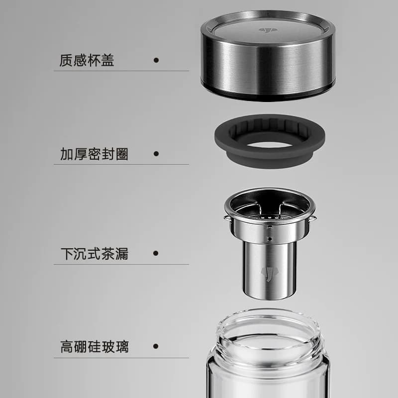 万象单层玻璃杯小巧便携男士商务泡茶杯女士杯办公室大容量喝水杯 - 缩略图5
