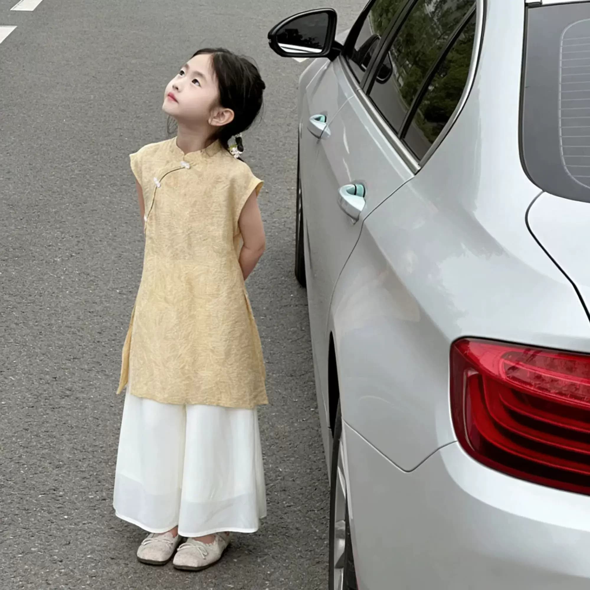 女童新中式汉服旗袍裙夏季2026新款中大童儿童女孩国风无袖连衣裙 - 缩略图3
