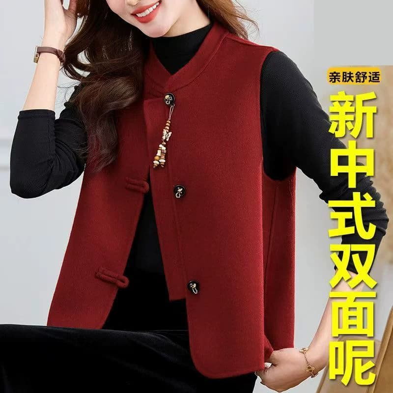 单排扣羊毛双面呢国风马甲女春秋2026新款新中式气质无袖背心上衣 - 缩略图2
