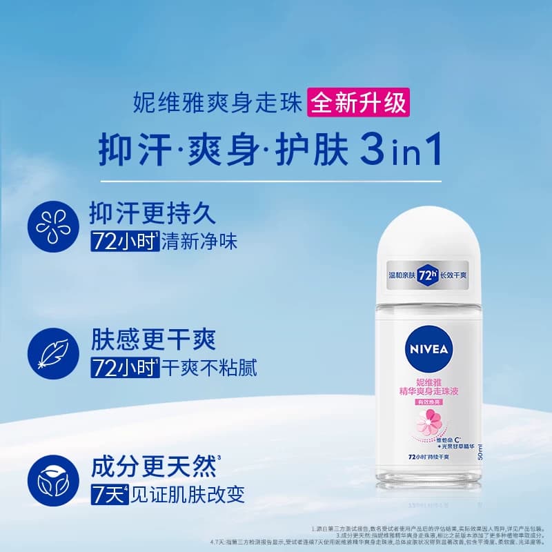 【孙颖莎同款】妮维雅腋下滚珠女男止汗露去异味干爽走珠液香正品 - 缩略图3