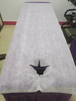 美容院一次性床单卷按摩无纺布床垫床单十字带孔防水防油加厚 - 缩略图3