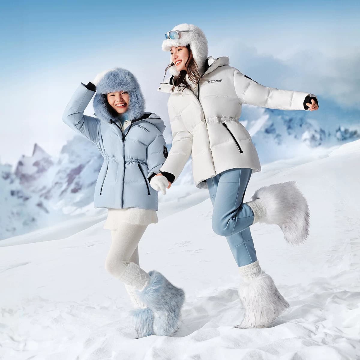 【明星同款】波司登新款冬季女羽绒服冰雪运动连帽短款收腰显瘦 - 缩略图3