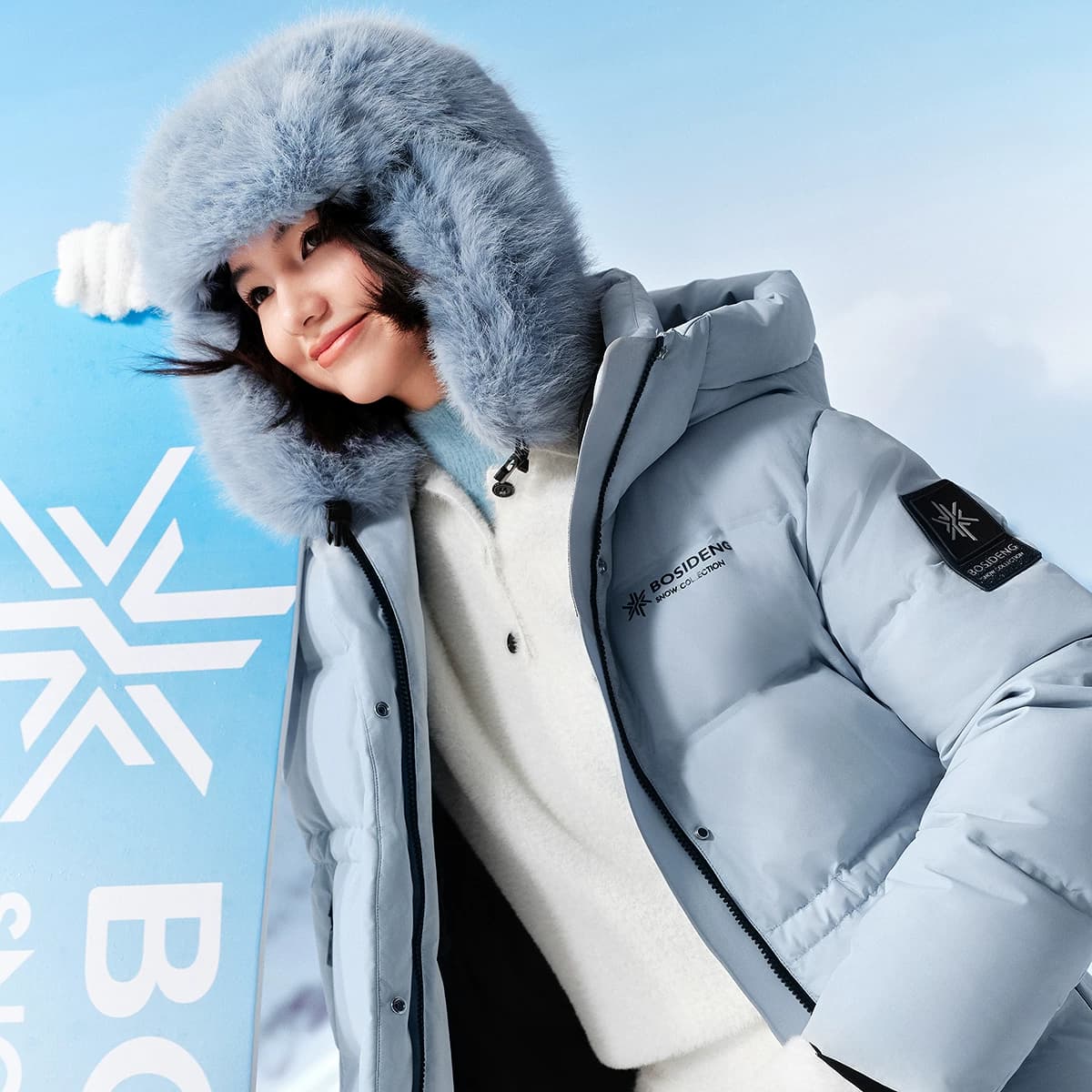 【明星同款】波司登新款冬季女羽绒服冰雪运动连帽短款收腰显瘦 - 缩略图5