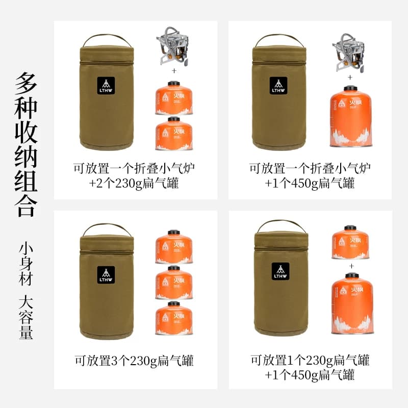 LTHW旅腾户外高山扁气罐收纳包野外便携防撞加厚隔热卡式炉气罐包 - 缩略图5