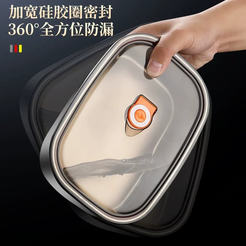 304食品级不锈钢保鲜盒方盘冰箱收纳盒带盖子烧烤凉菜盘烤鱼铁盘 - 缩略图5