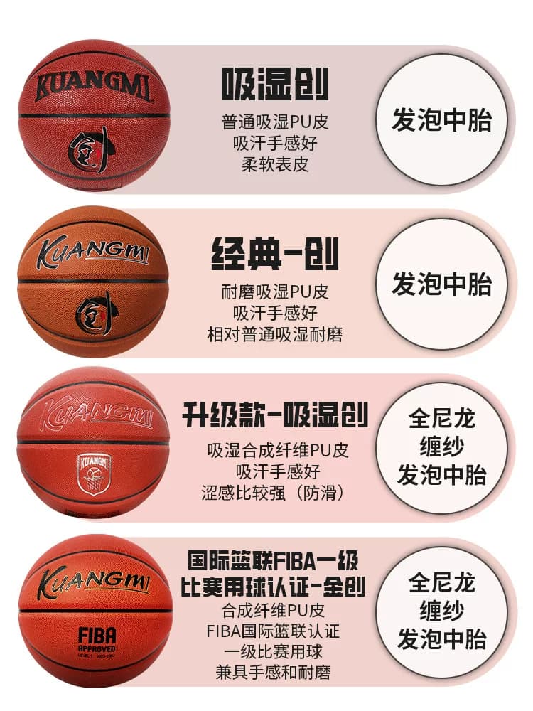 狂迷篮球7号正品FIBA国际篮联认证室内外水泥地耐磨训练比赛蓝球 - 缩略图5
